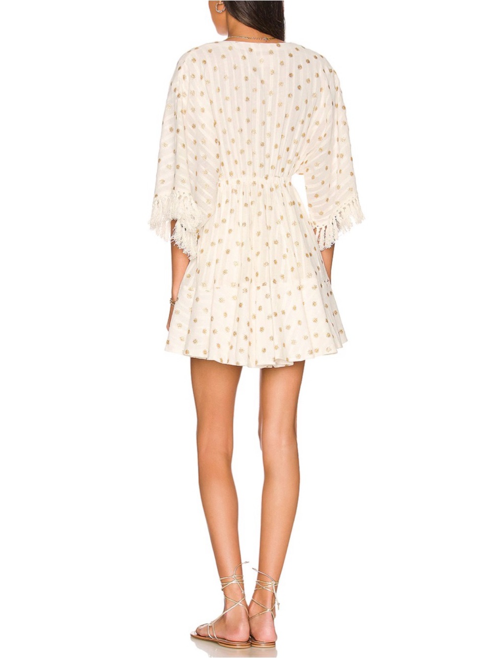 Revolve SUNDRESS Candy Dress Dubai Coconut Boho Beach Gold Star Mini Dress XS/S - Picture 9 of 16
